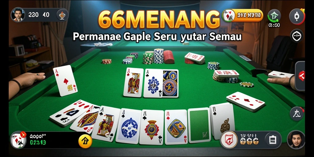 Tampilan gameplay Gaple yang seru dan interaktif di 66MENANG.