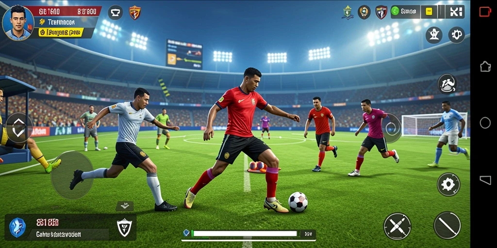 Tampilan dinamis dari gameplay olahraga di 8180.