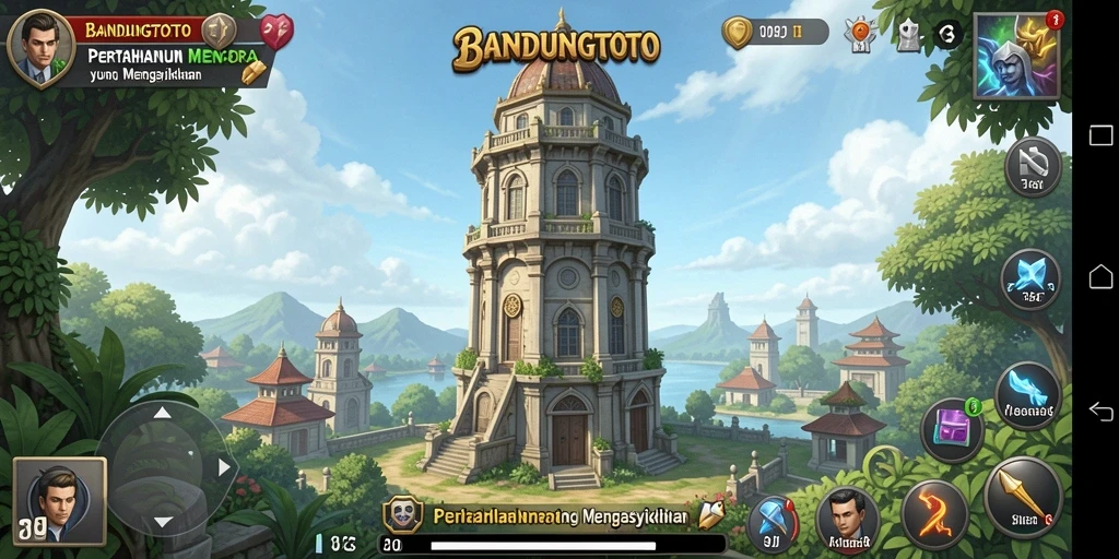Tampilan gameplay BANDUNGTOTO yang menegangkan dalam Tower Defense.