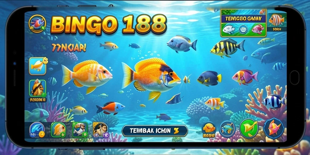 Tampilan gameplay seru di BINGO188 saat menembak ikan.