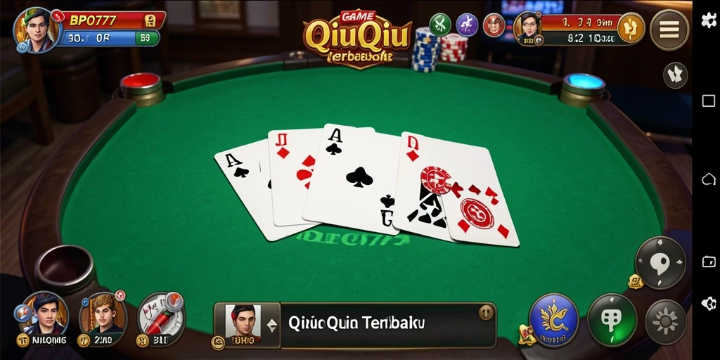 Screenshot utama BPO777 menampilkan gameplay seru QiuQiu.