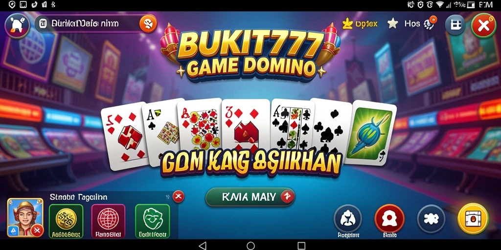 Screenshot utama BUKIT777 menunjukkan gameplay domino yang seru dan mendebarkan.