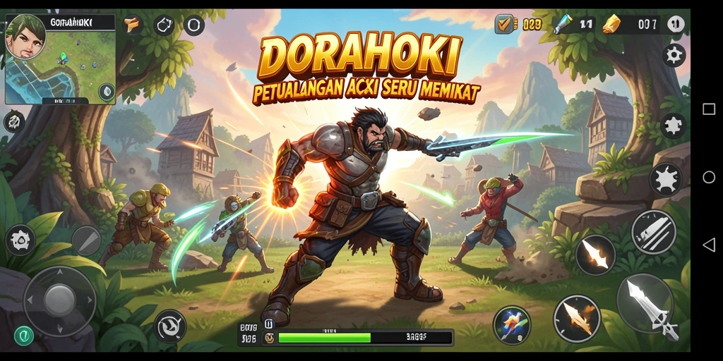 Screenshot gameplay DORAHOKI menampilkan aksi seru dan tantangan menarik.