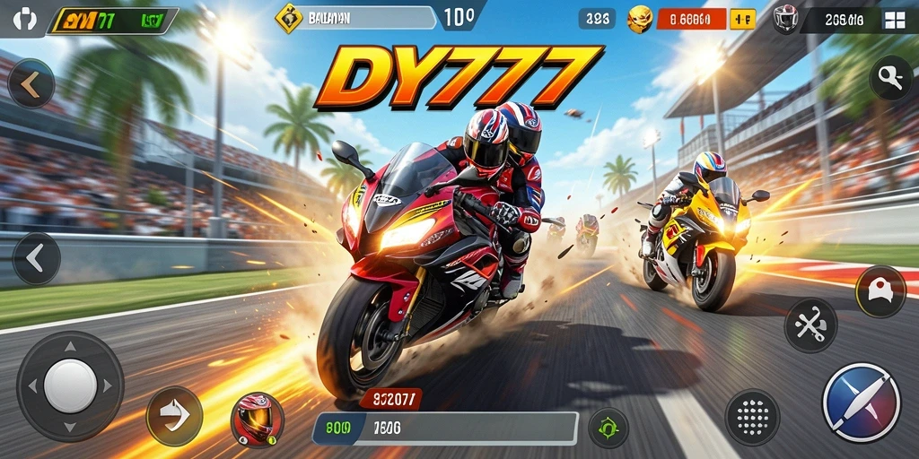 Gameplay seru dengan balapan motor yang menegangkan di DY777.