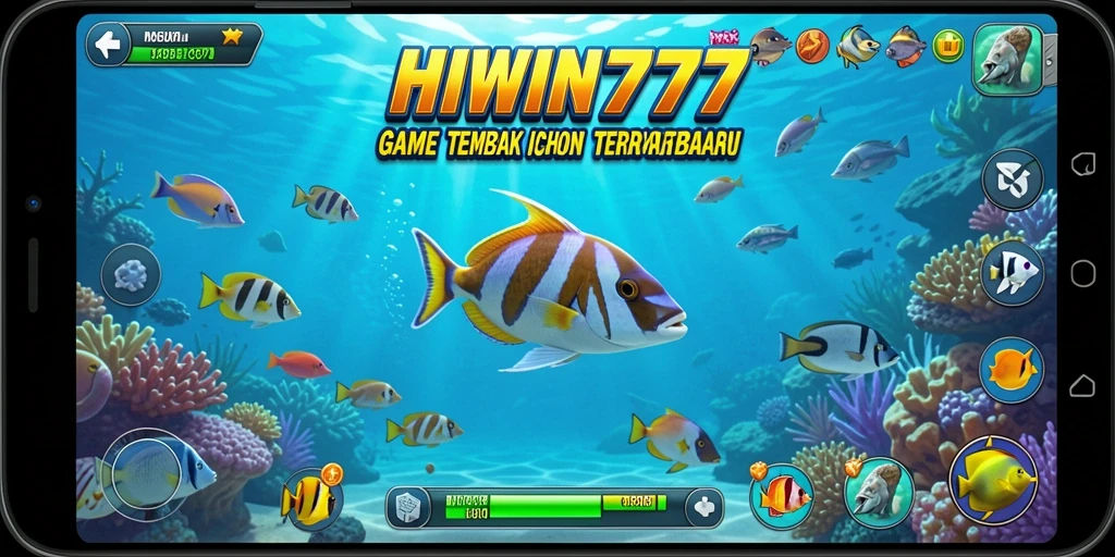 Tampilan gameplay seru dalam HIWIN777 dengan aksi tembak ikan.