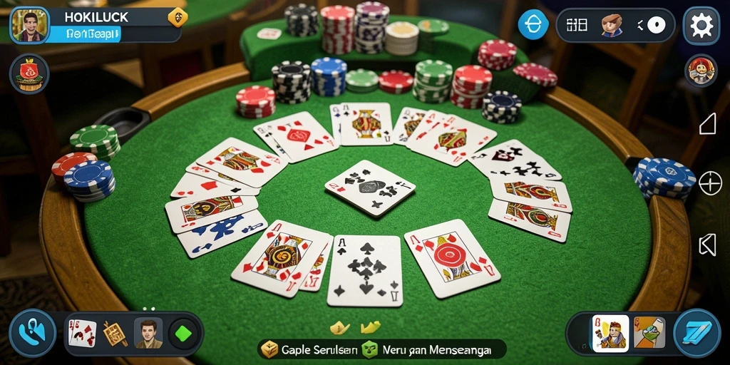 Tangkapan layar HOKILUCK menampilkan gameplay Gaple yang seru.