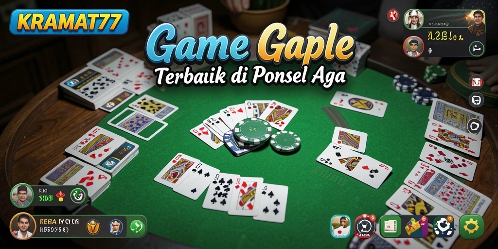 Tampilan gameplay seru di KRAMAT77 dengan kartu Gaple.