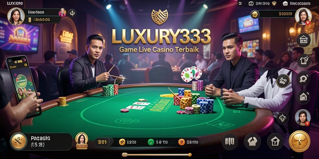 Tampilan gameplay LUXURY333 dengan dealer langsung yang interaktif.