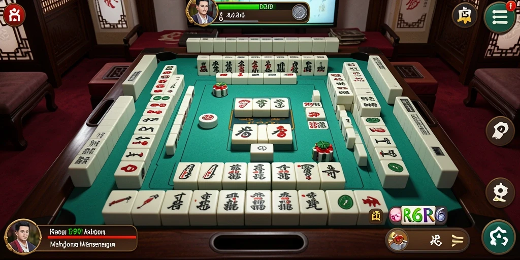 Tampilan gameplay menarik dari R6R6 yang menampilkan kecocokan ubin Mahjong.