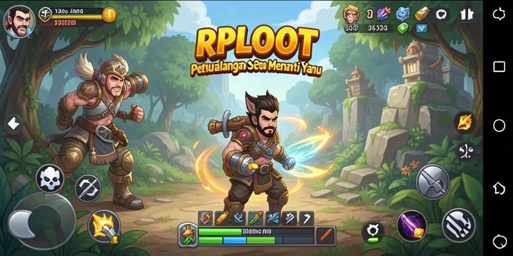 Tangkapan layar gameplay RPLOOT menampilkan aksi petualangan yang mendebarkan.