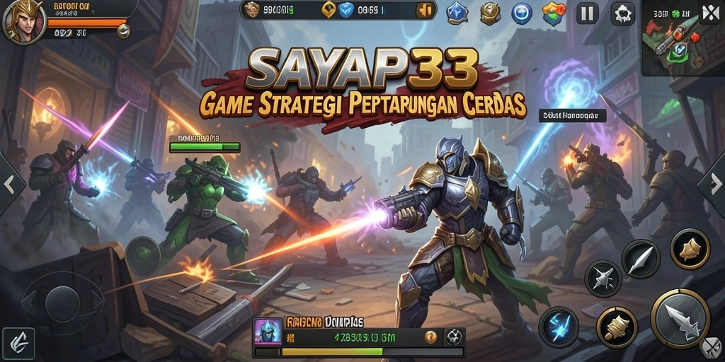Tangkapan layar utama menunjukkan aksi pertempuran mendebarkan di SAYAP33.