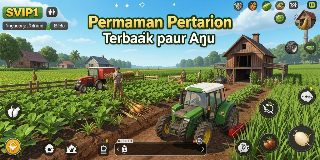 Tampilan screenshot SVIP1 menampilkan suasana pertanian yang indah dan gameplay yang seru.