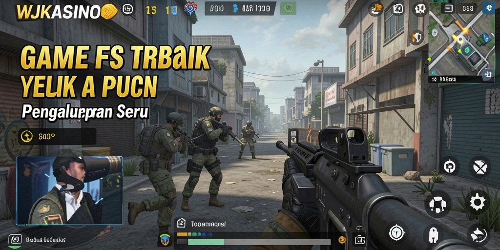Tampilan gameplay WJKASINO yang mendebarkan dalam misi FPS.