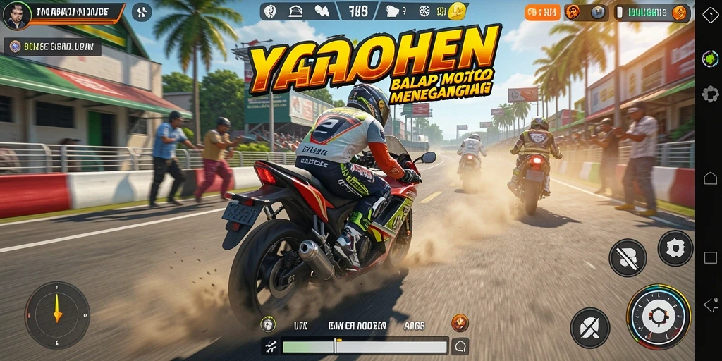 Gameplay seru dan mengesankan di YAGAOHEN saat balap motor.